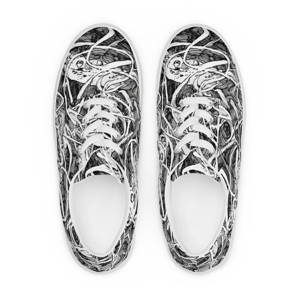 Inkstorm Flow on Men's Lace-Up Canvas Shoes — Front