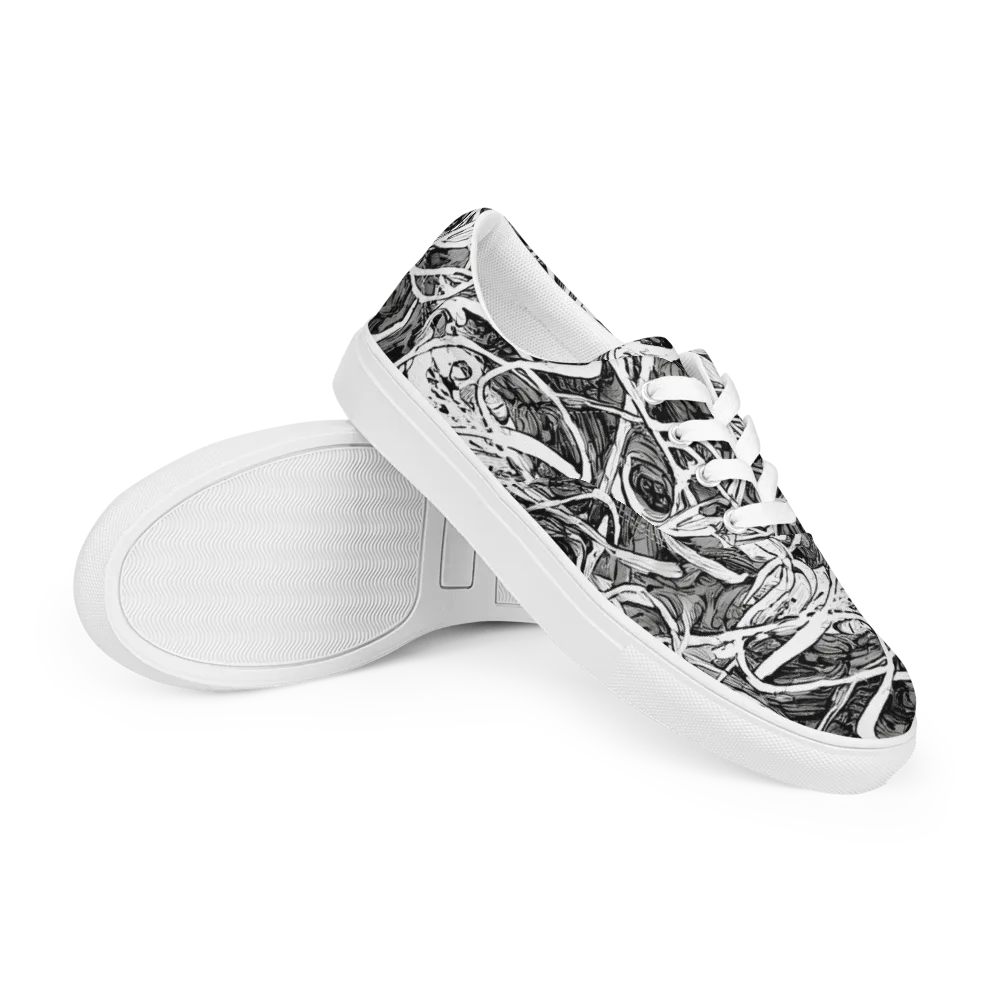Inkstorm Flow on Men's Lace-Up Canvas Shoes — Right Front