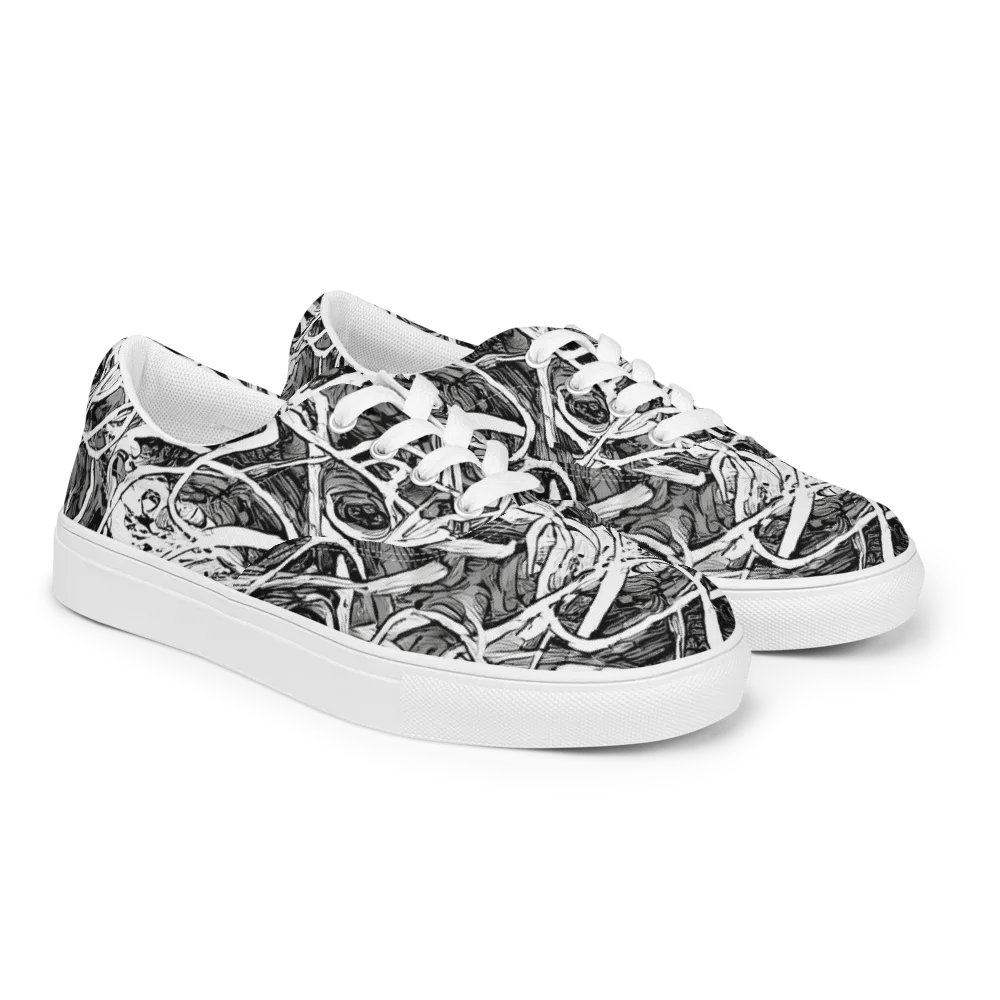 Inkstorm Flow on Men's Lace-Up Canvas Shoes — Right Front
