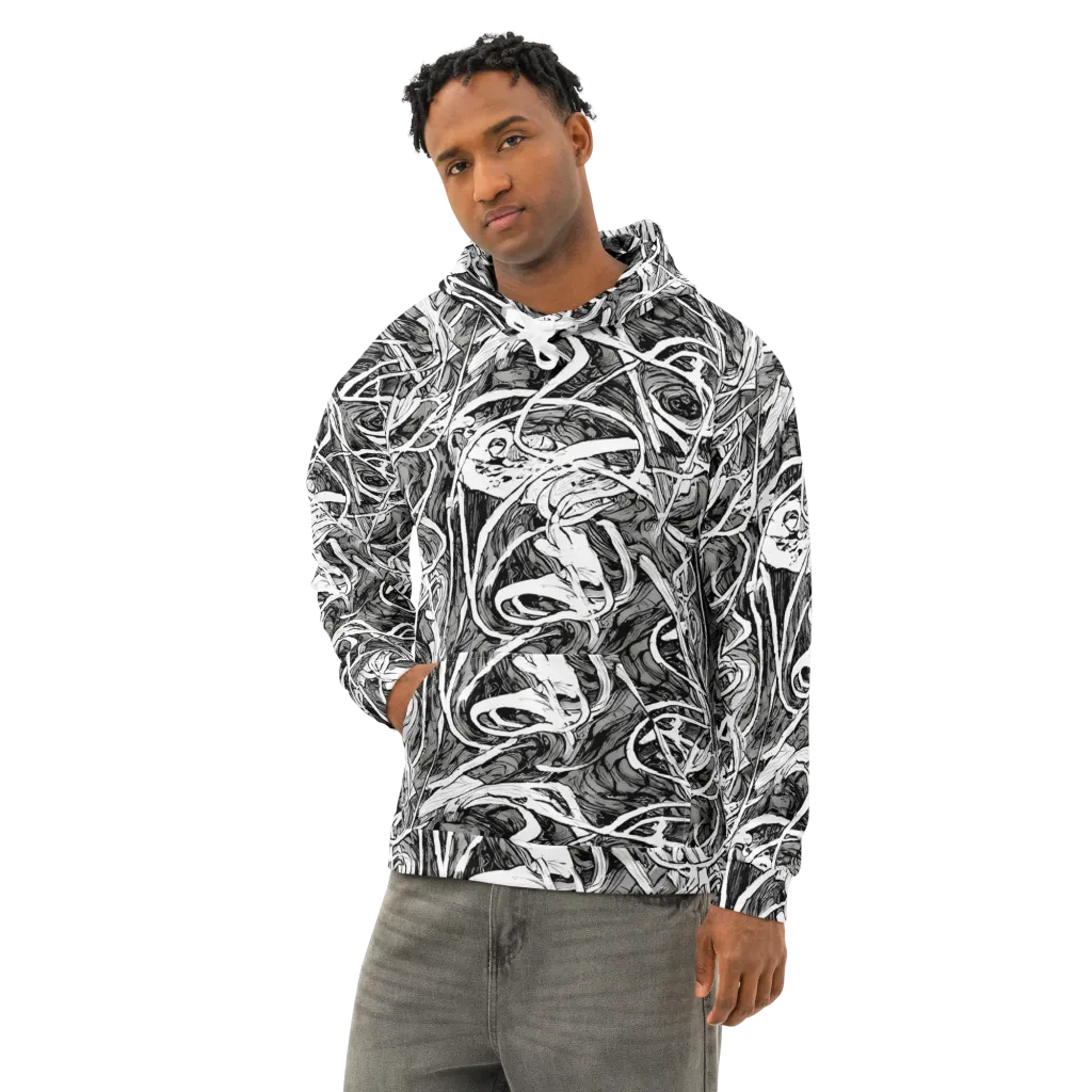 Inkstorm Flow on Cotton Hoodie — Left Front