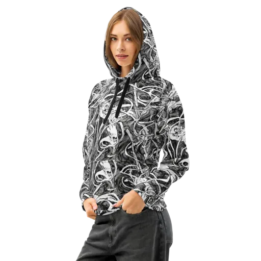 Inkstorm Flow on a Cotton Hoodie