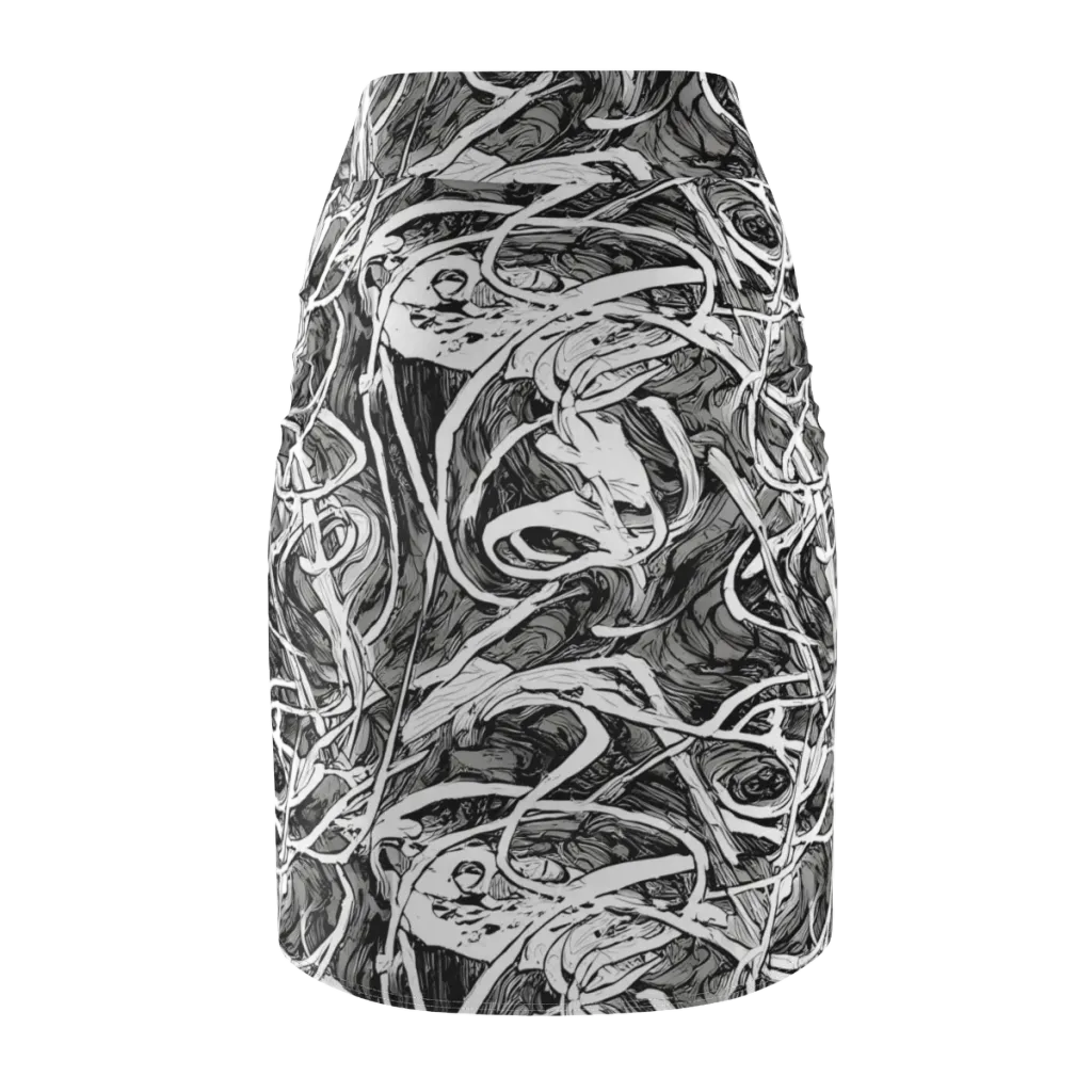 Inkstorm Flow on Pencil Skirt — Back