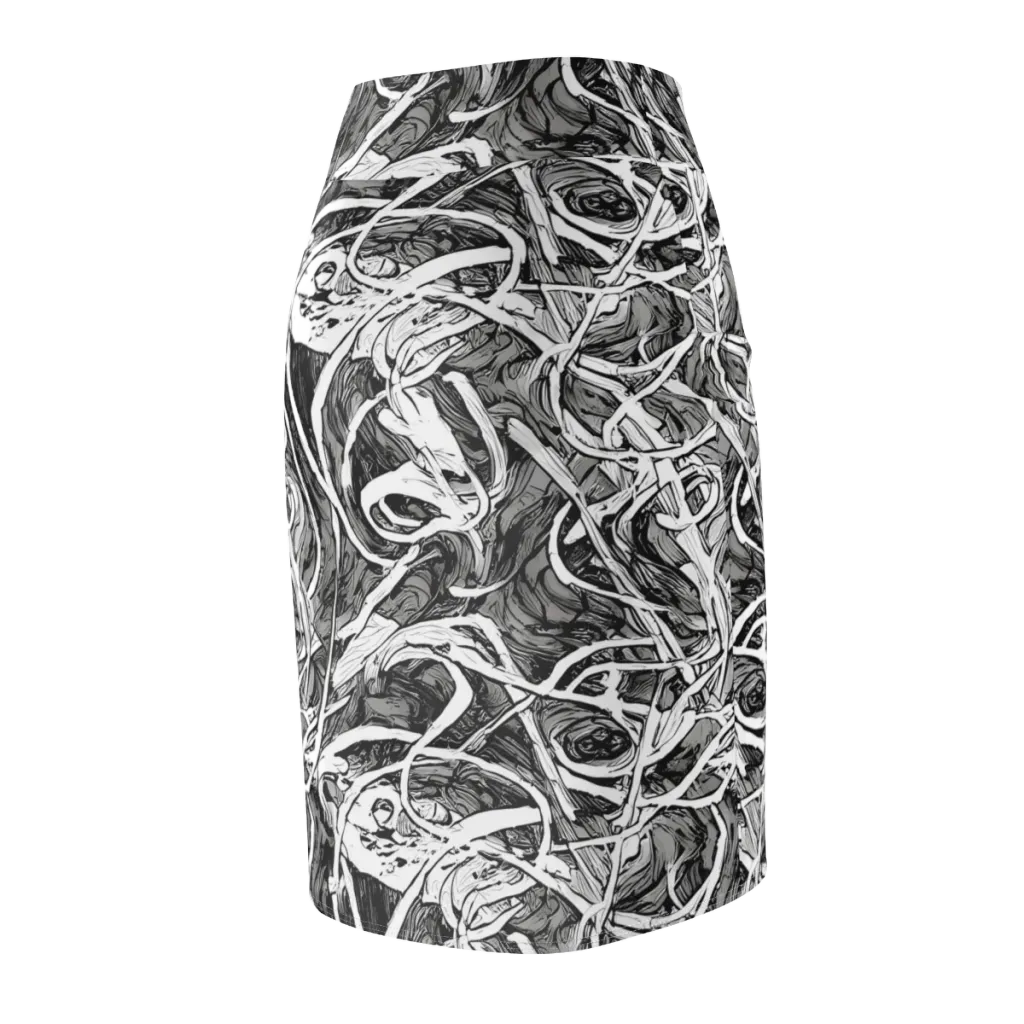 Inkstorm Flow on Pencil Skirt — Back Side