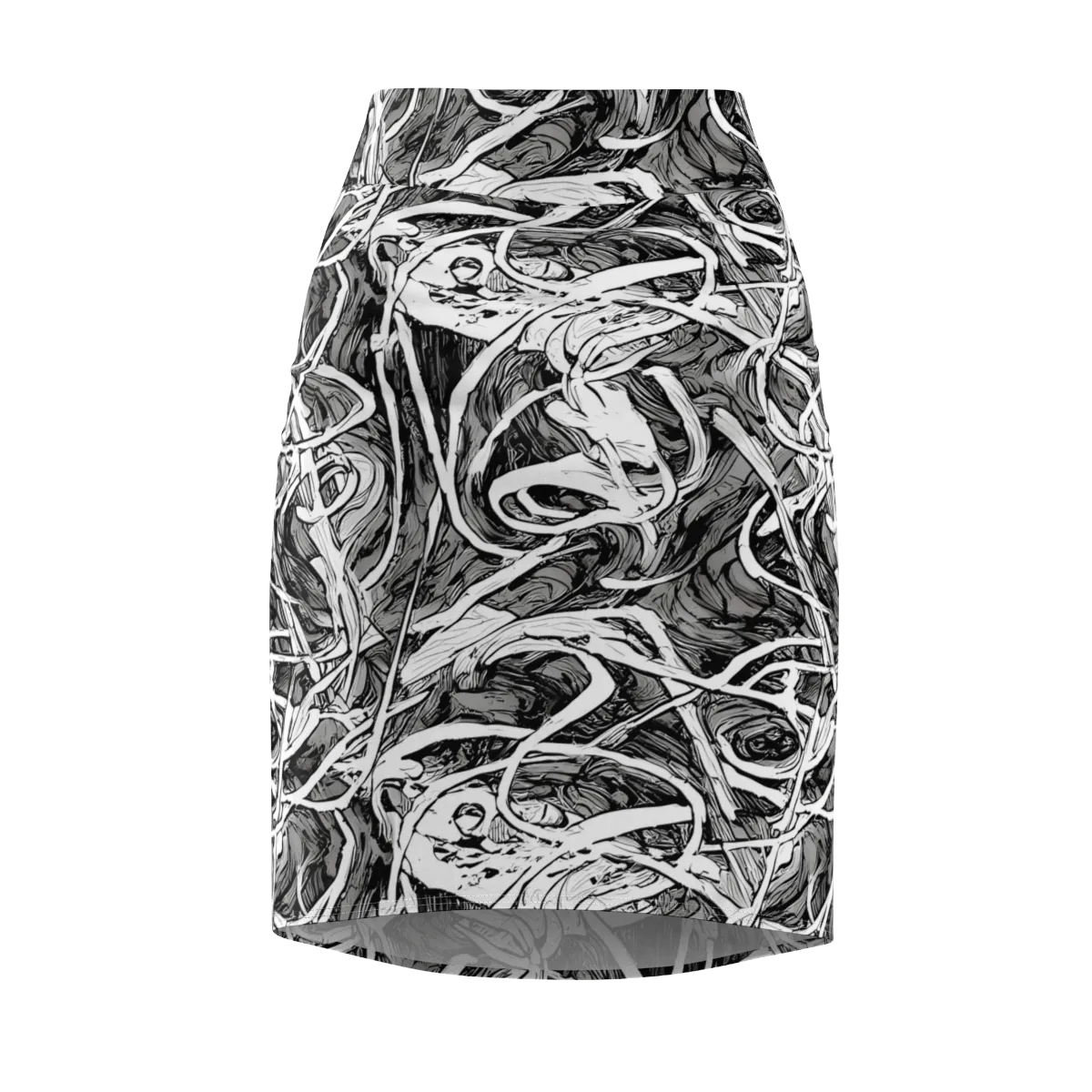 Inkstorm Flow on Pencil Skirt — Front