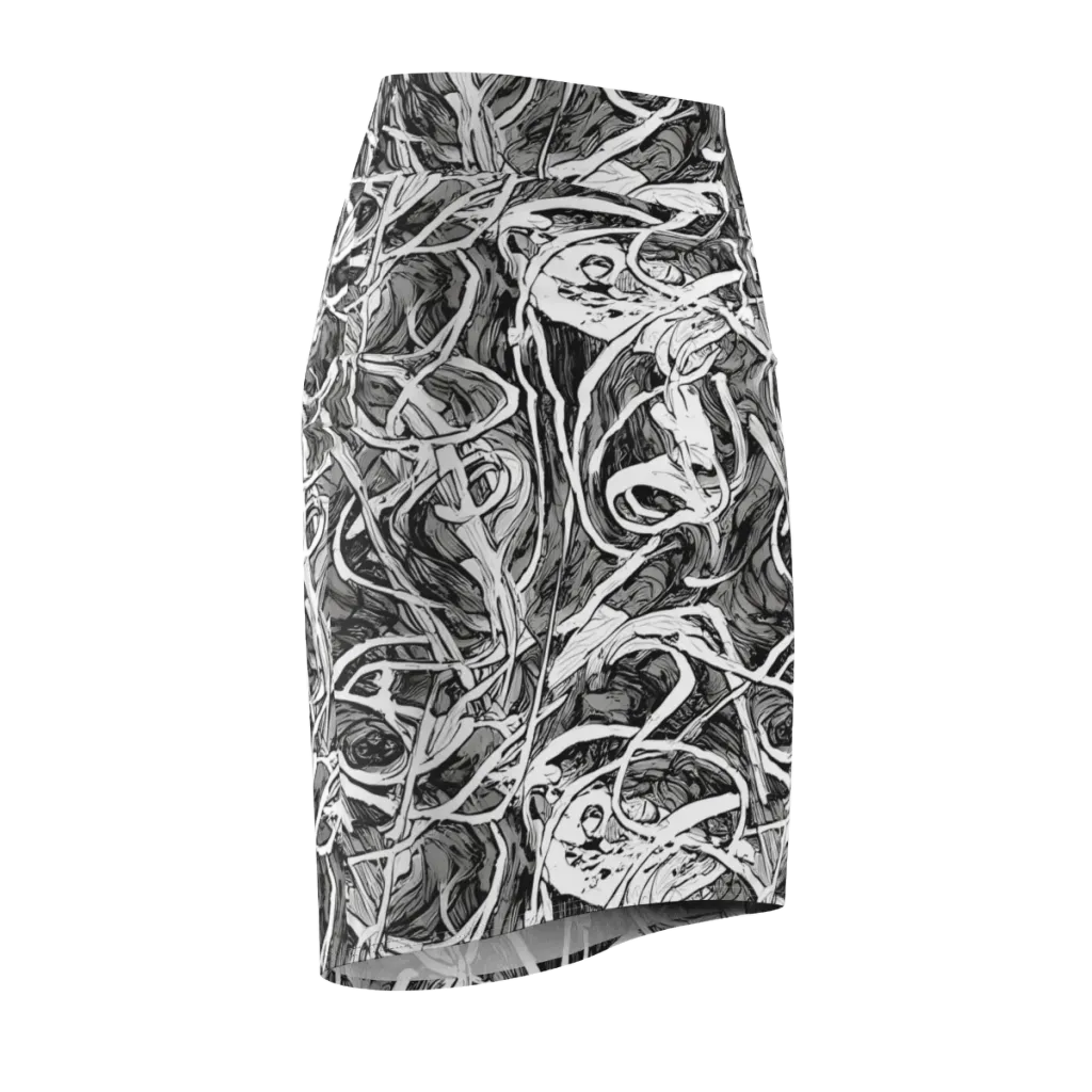 Inkstorm Flow on Pencil Skirt — Front Side
