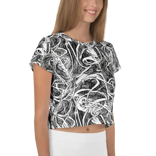 Inkstorm Flow on a Crop Tee