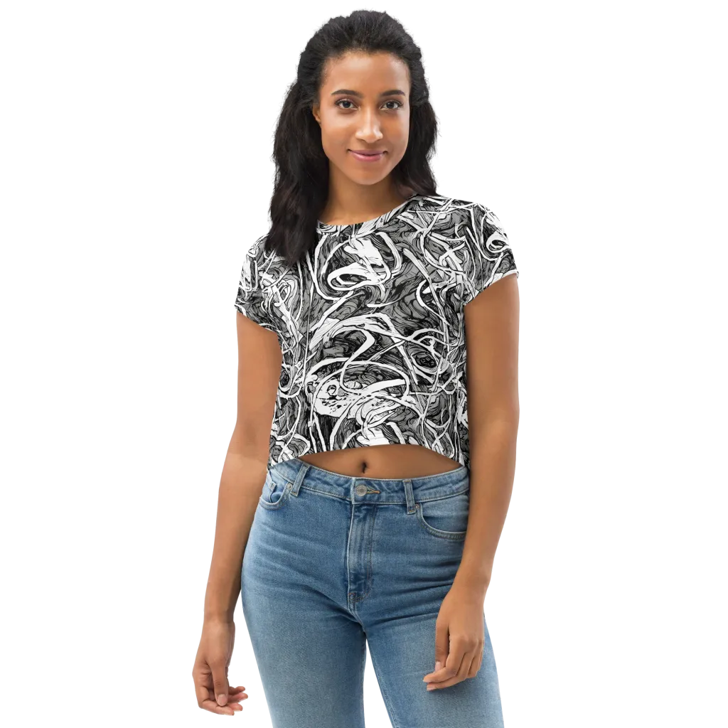 Inkstorm Flow on Crop Tee — Front