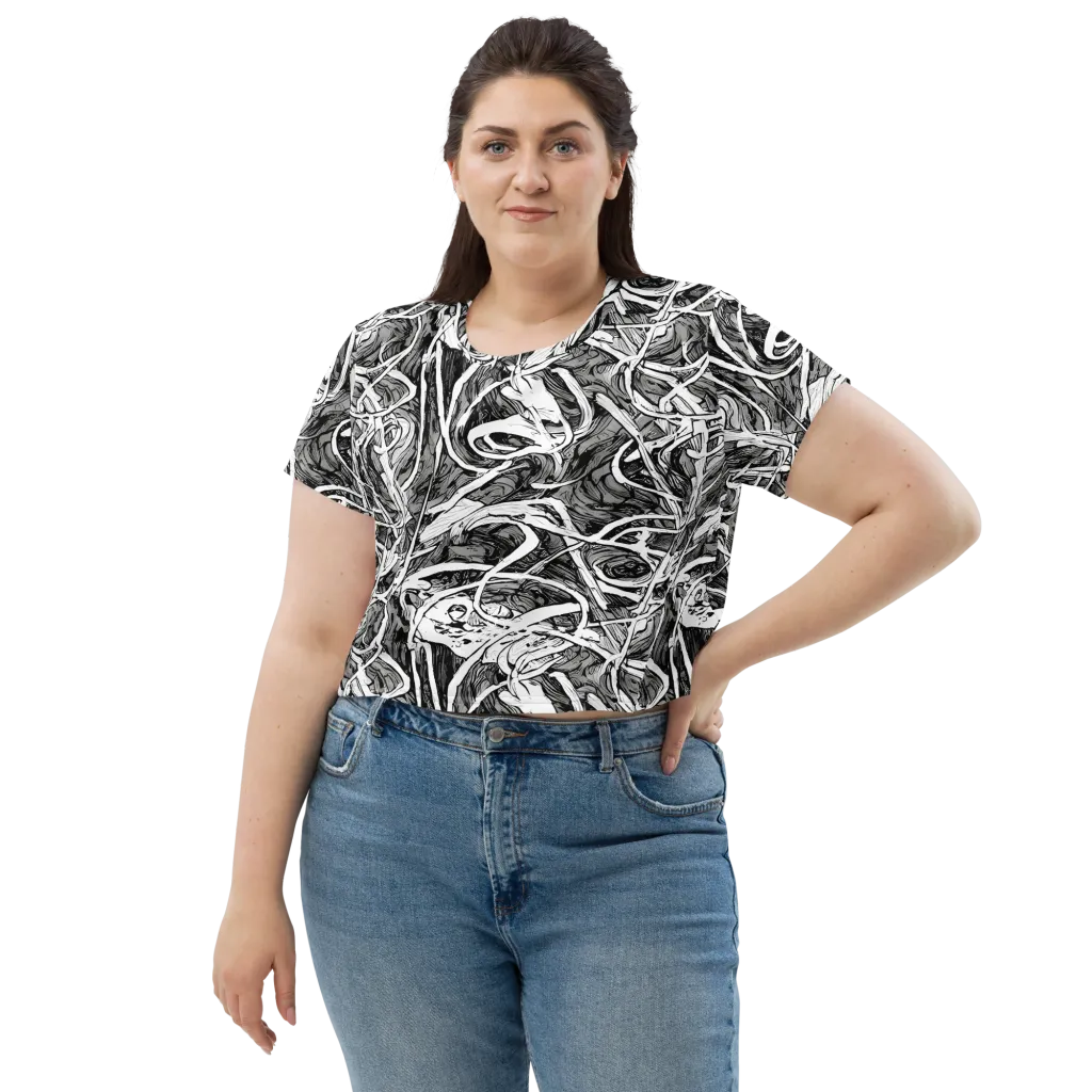 Inkstorm Flow on Crop Tee — Front