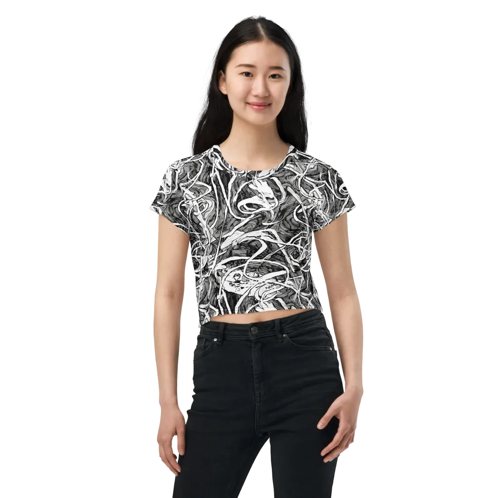 Inkstorm Flow on Crop Tee — Front