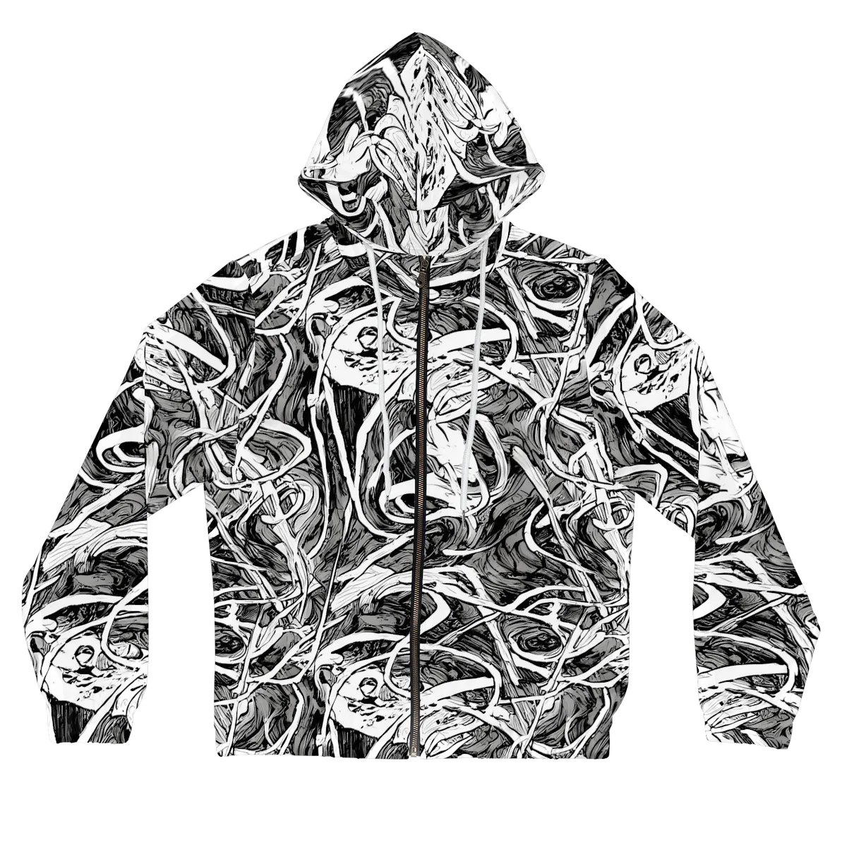 Inkstorm Flow on Women's Full-Zip Hoodie — Front