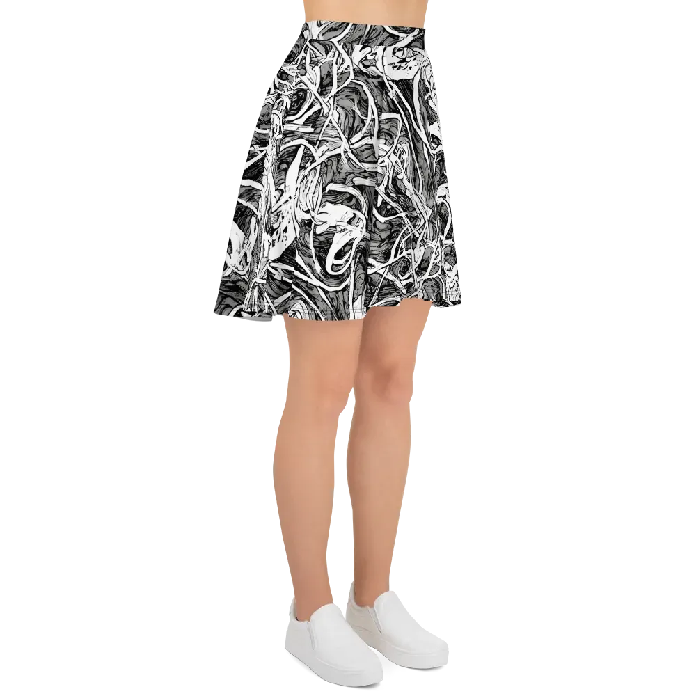Inkstorm Flow on Skater Skirt — Right