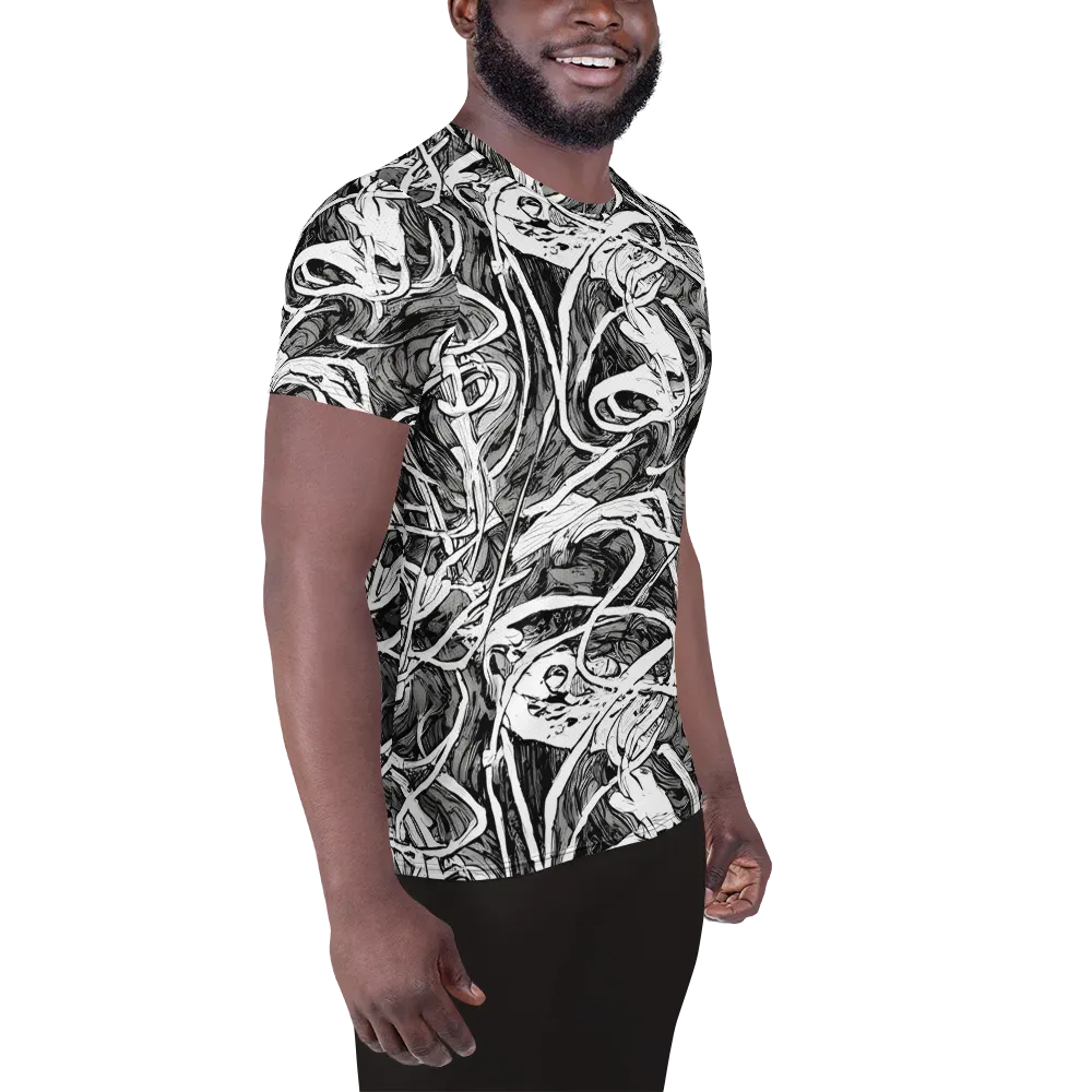 Inkstorm Flow on Men's Athletic T-Shirt — Right