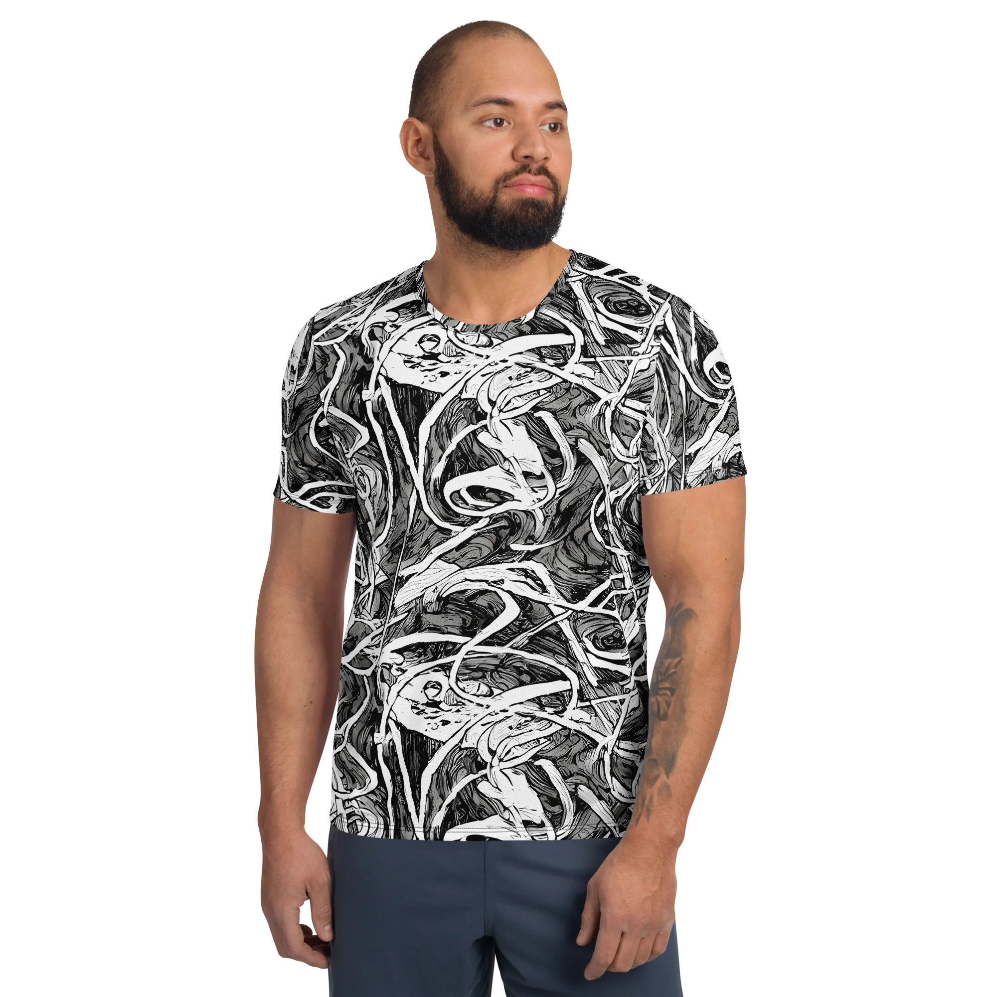 Inkstorm Flow on Men's Athletic T-Shirt — Front
