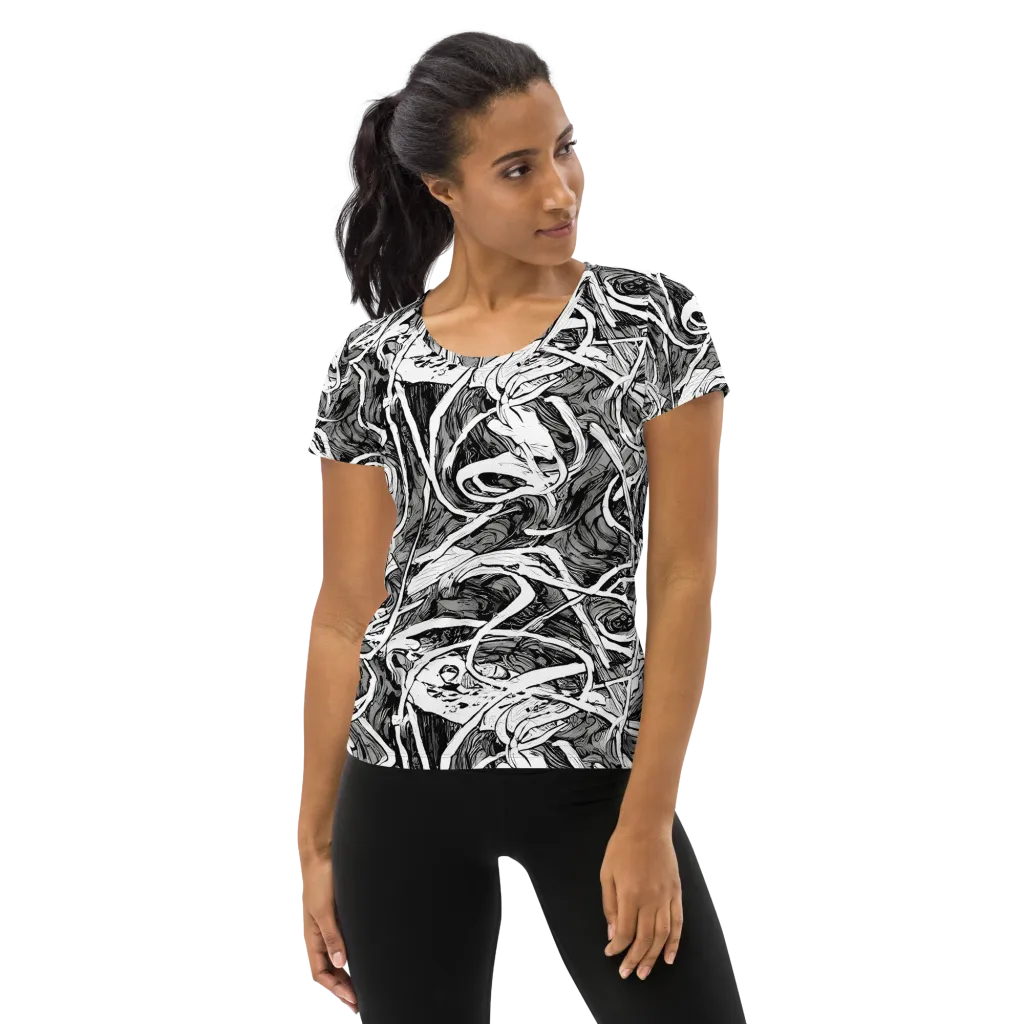 Inkstorm Flow on Women's Athletic T-Shirt — Front
