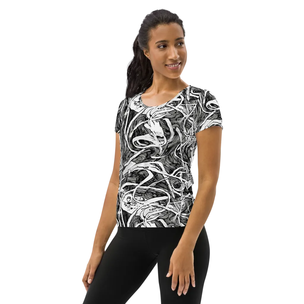 Inkstorm Flow on Women's Athletic T-Shirt — Left