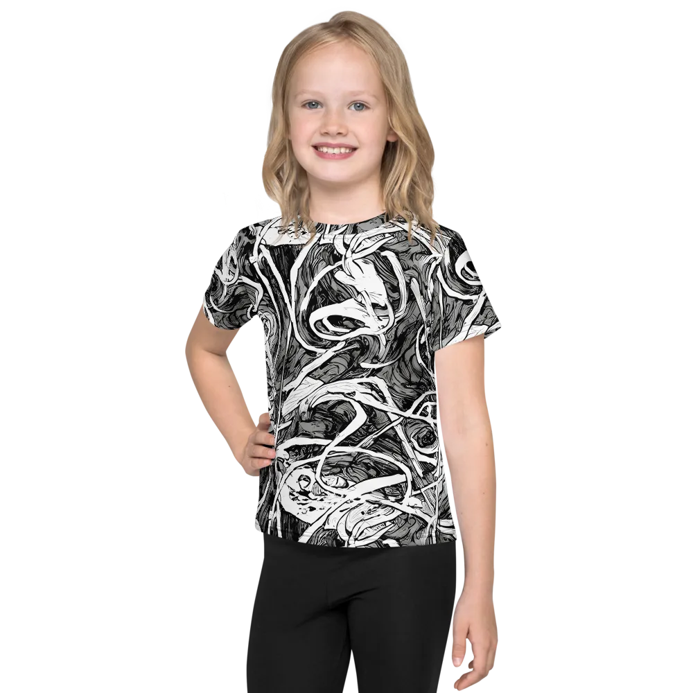 Inkstorm Flow on Kids Crew Neck T-Shirt — Front