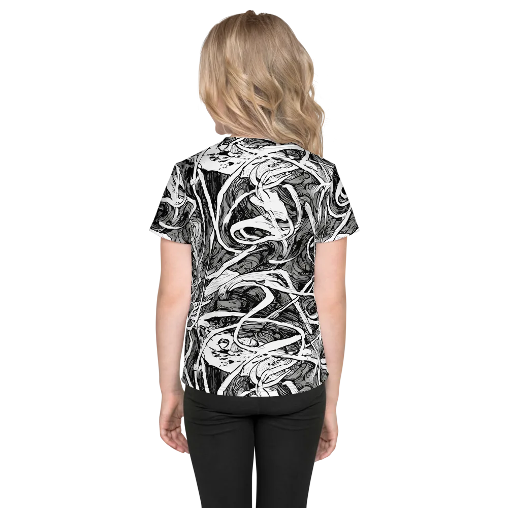 Inkstorm Flow on Kids Crew Neck T-Shirt — Back
