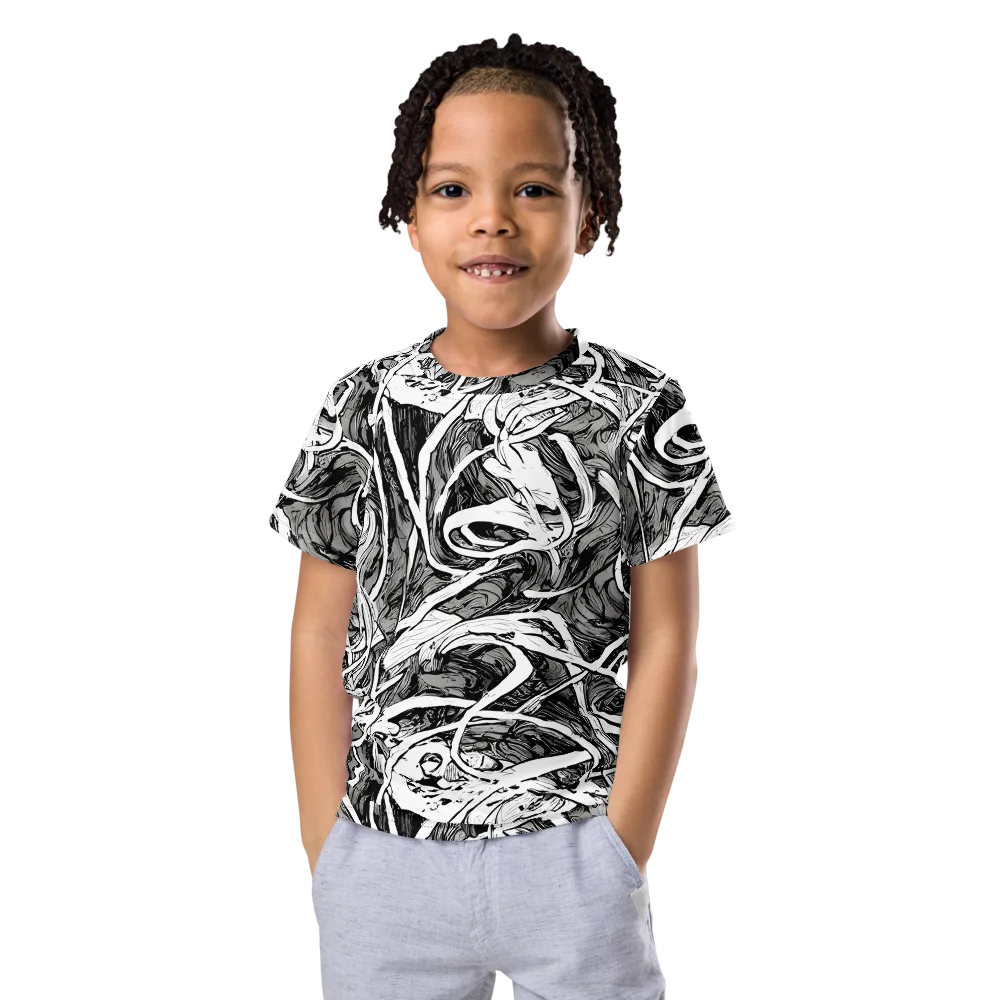Inkstorm Flow on Kids Crew Neck T-Shirt — Front
