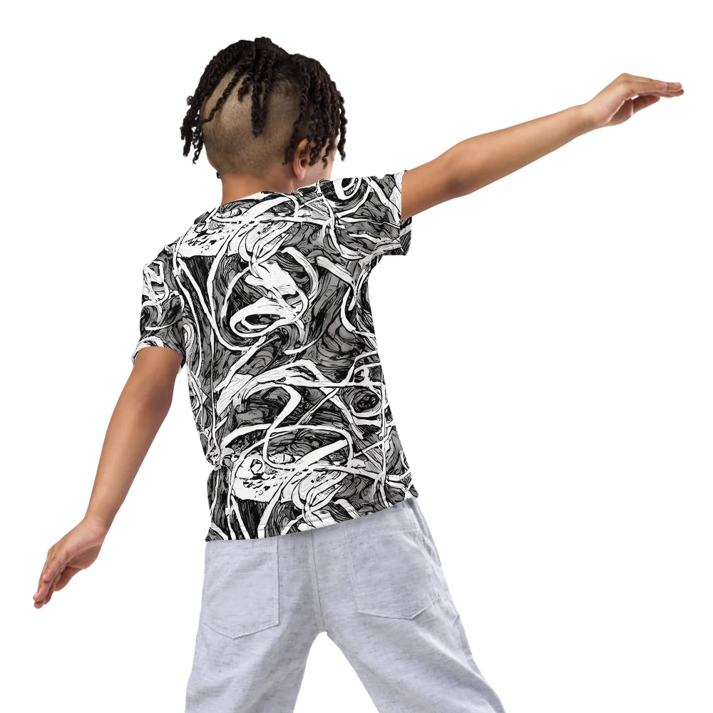 Inkstorm Flow on Kids Crew Neck T-Shirt — Back