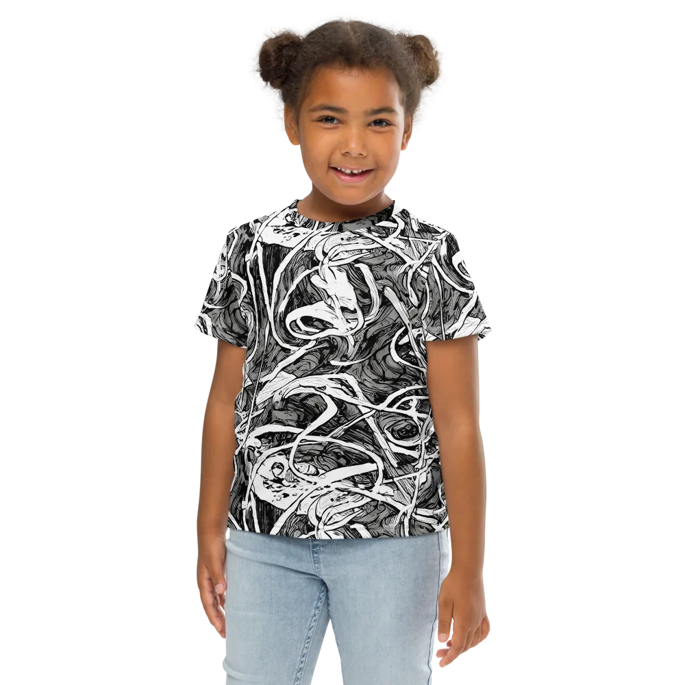 Inkstorm Flow on Kids Crew Neck T-Shirt — Front