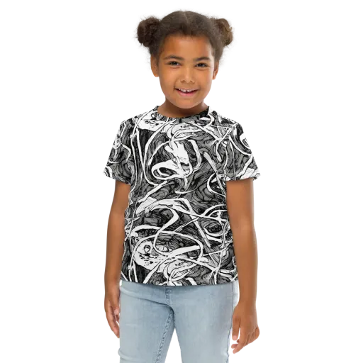 Inkstorm Flow on a Kids Crew Neck T-Shirt