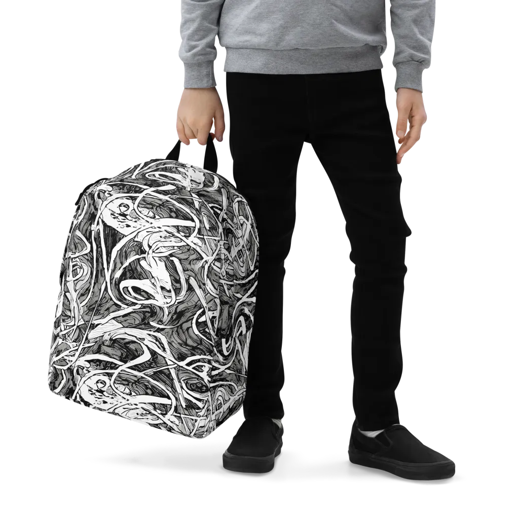 Inkstorm Flow on Minimalist Backpack — Zoomed-in