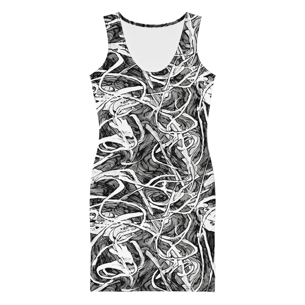 Inkstorm Flow on Bodycon Dress — Front