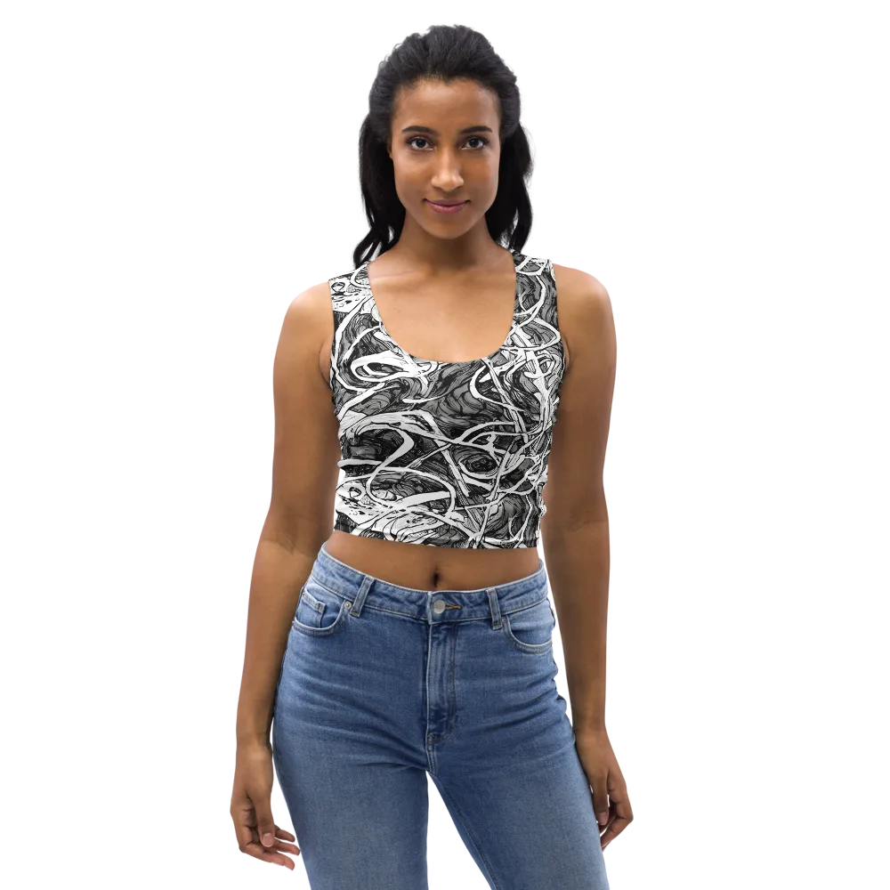 Inkstorm Flow on Crop Top — Front
