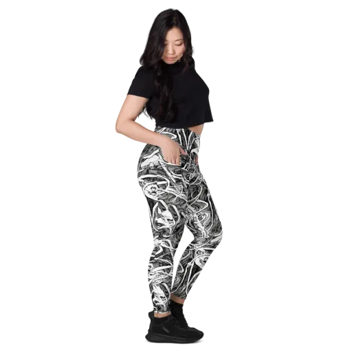 Inkstorm Flow on a Leggings with Pockets