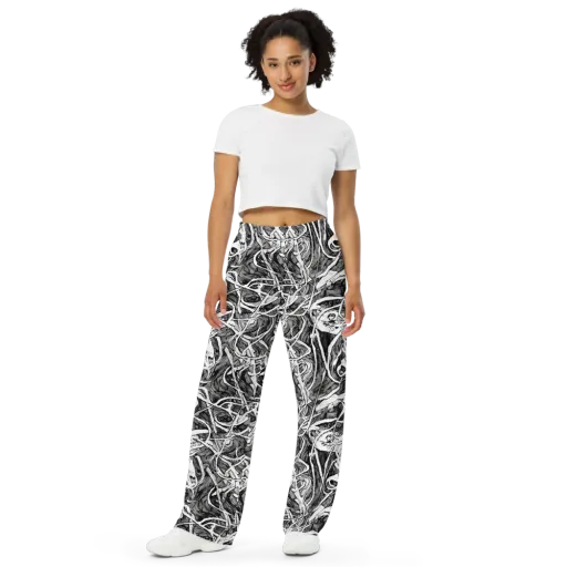 Inkstorm Flow on a Wide-Leg Pants