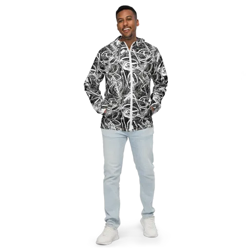 Inkstorm Flow on a Men's Windbreaker