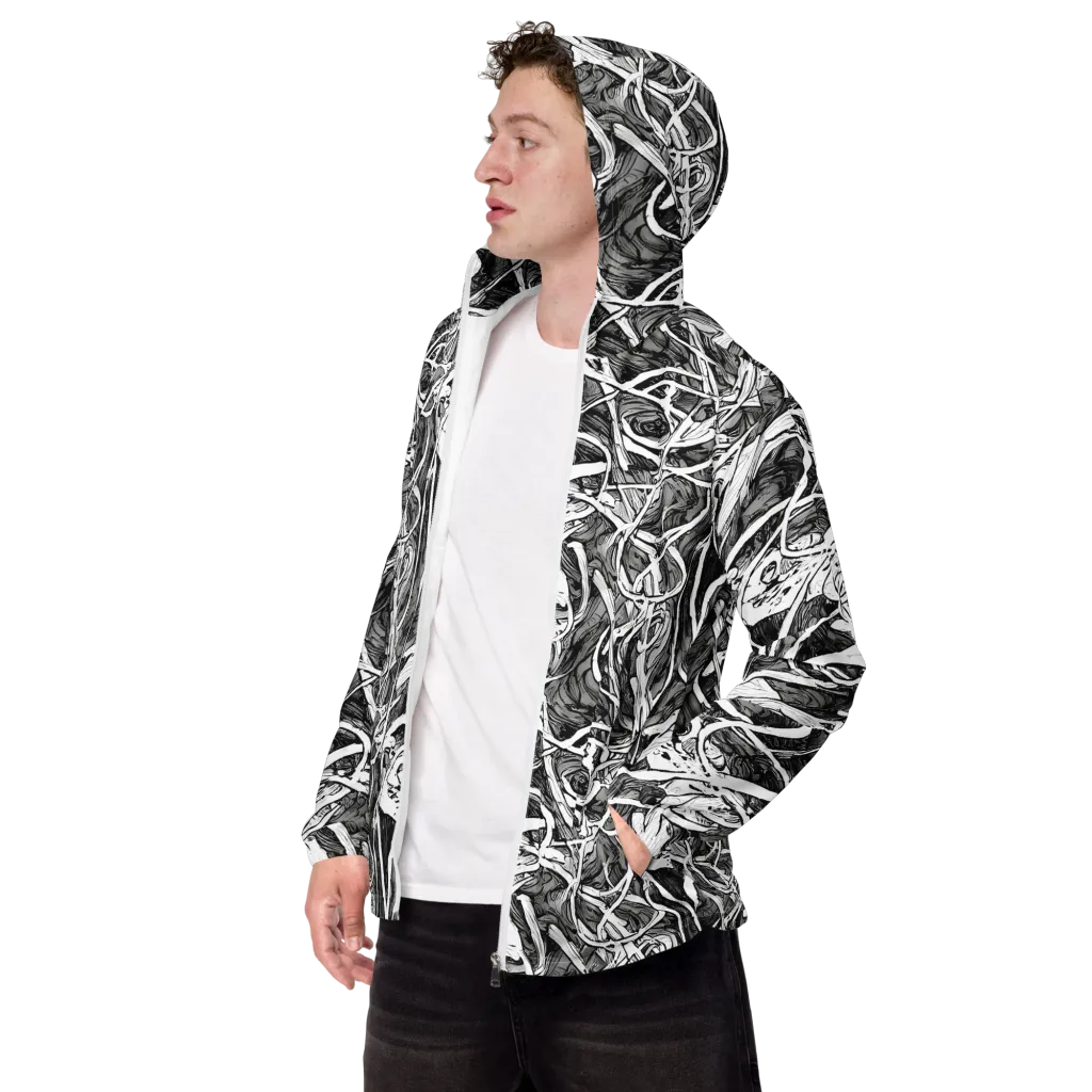 Inkstorm Flow on Men's Windbreaker — Left Front