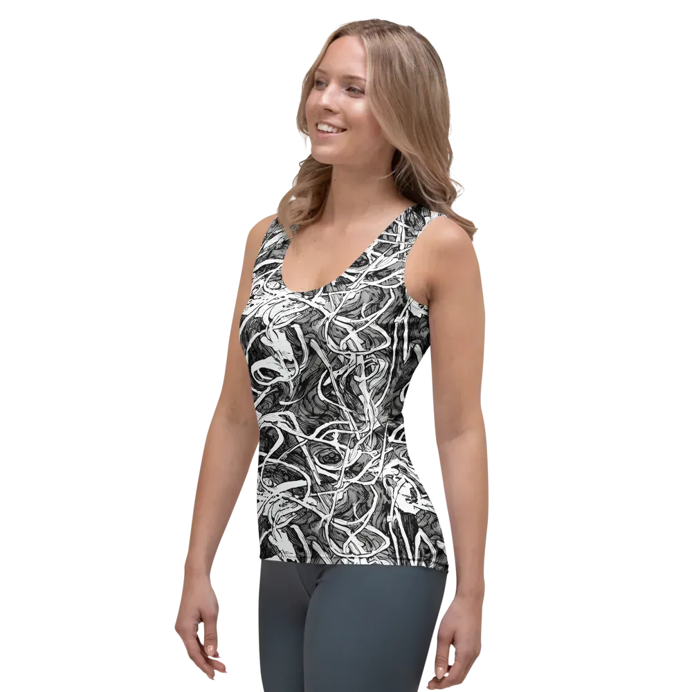Inkstorm Flow on Women's Tank Top — Left Front