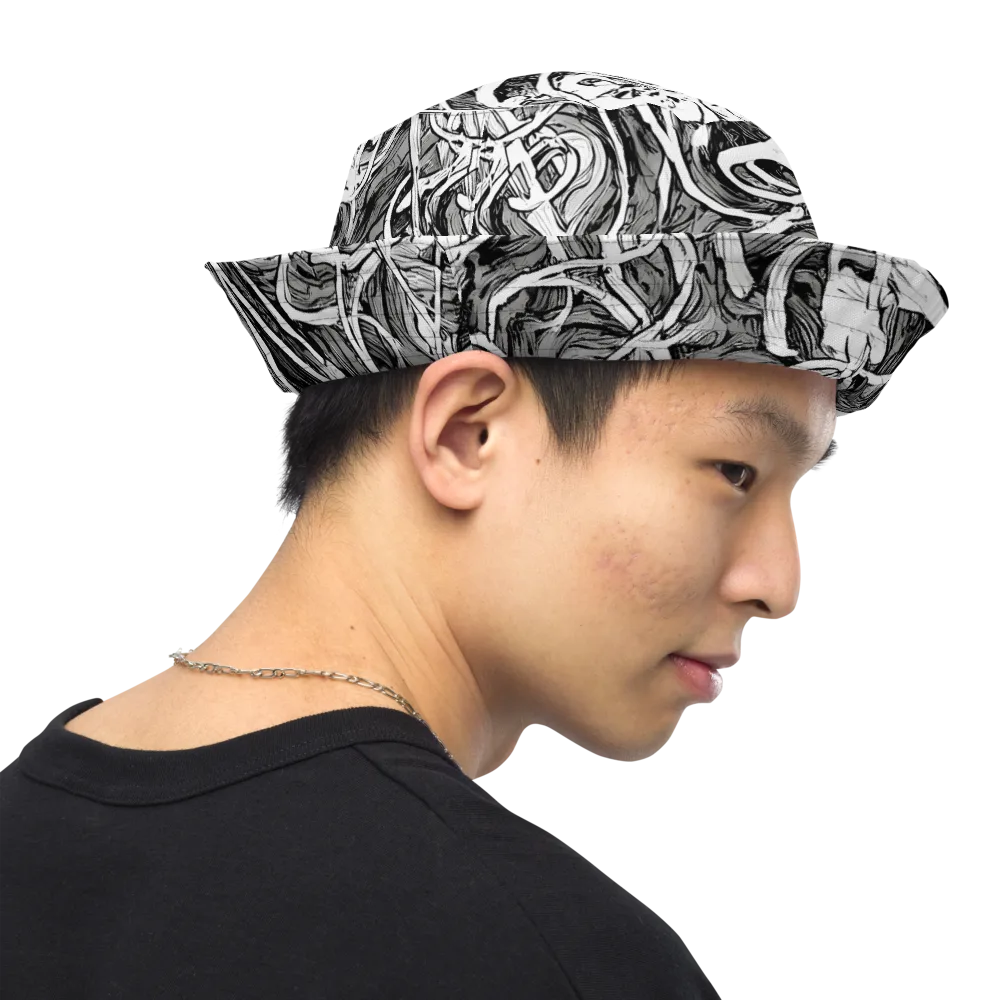 Inkstorm Flow on Reversible Bucket Hat — Right Outside
