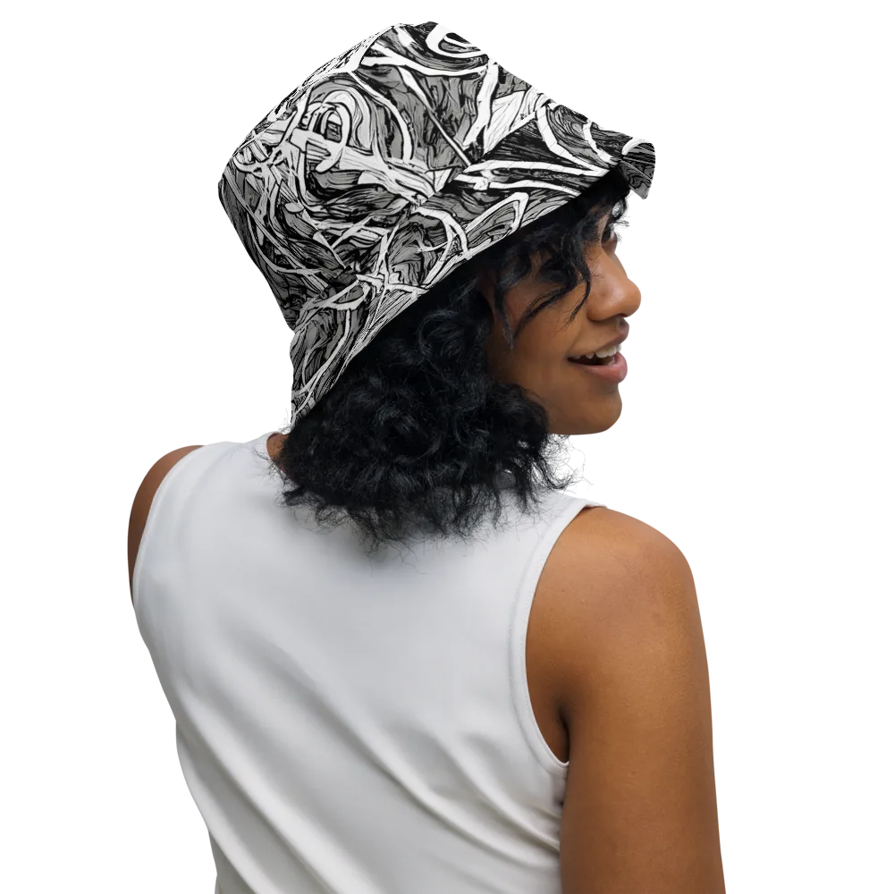 Inkstorm Flow on Reversible Bucket Hat — Right Outside