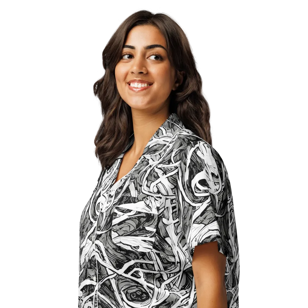 Inkstorm Flow on Women's Short Sleeve Pajama Top — Left Front