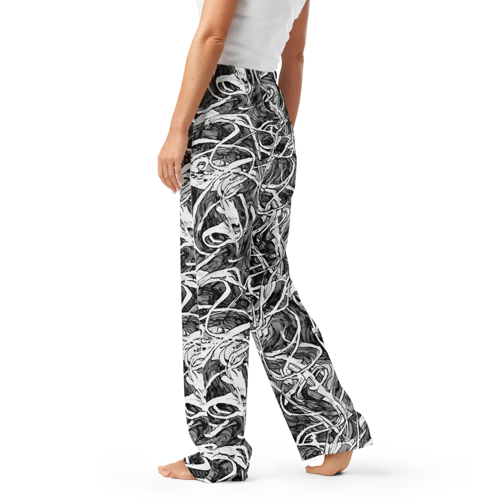 Inkstorm Flow on Women's Pajama Pants — Left