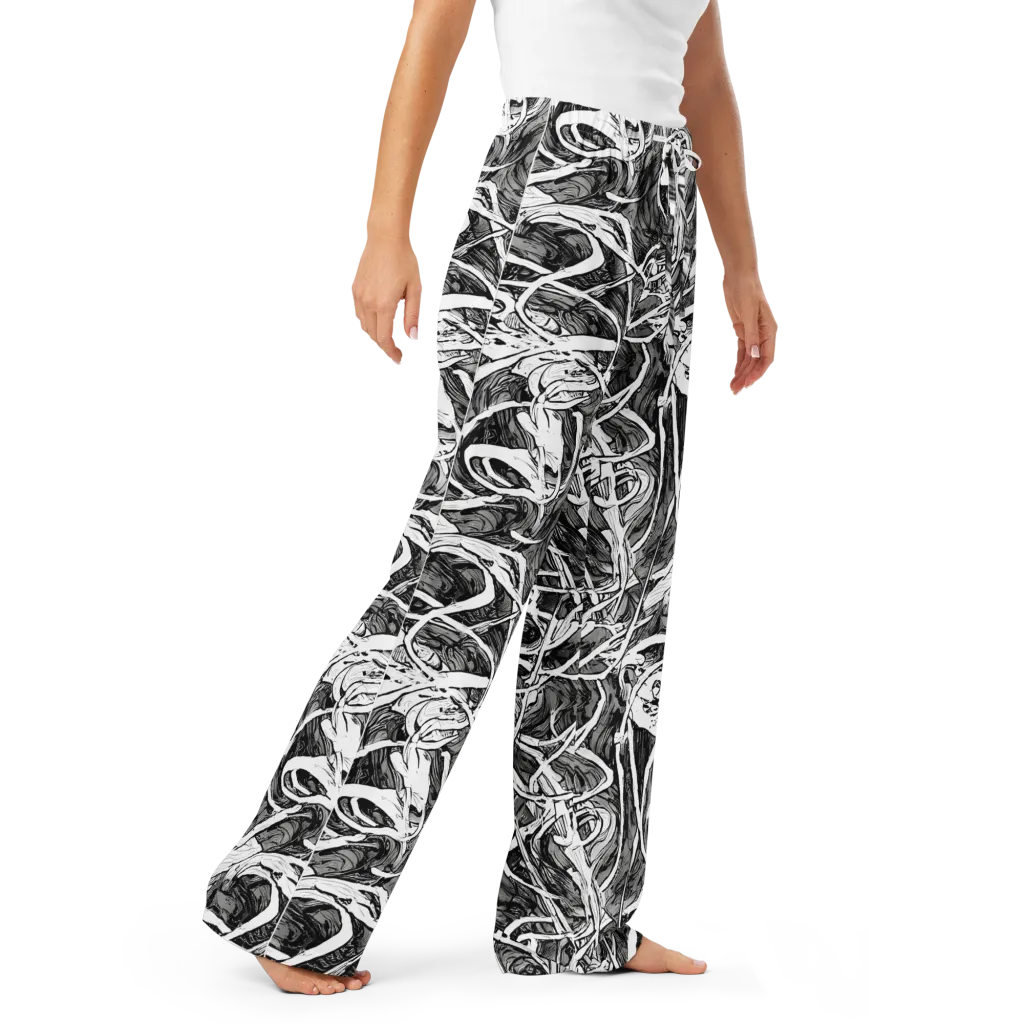 Inkstorm Flow on Women's Pajama Pants — Right Front
