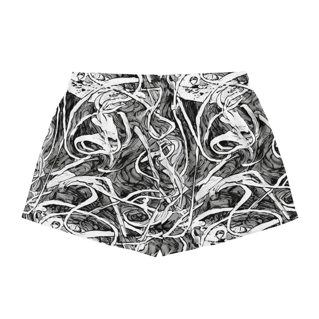 Inkstorm Flow on Women's Pajama Shorts — Back