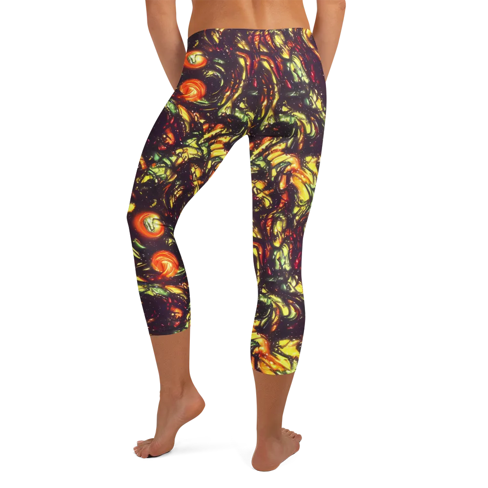 Cosmic Wildfire on Capri Leggings — Back