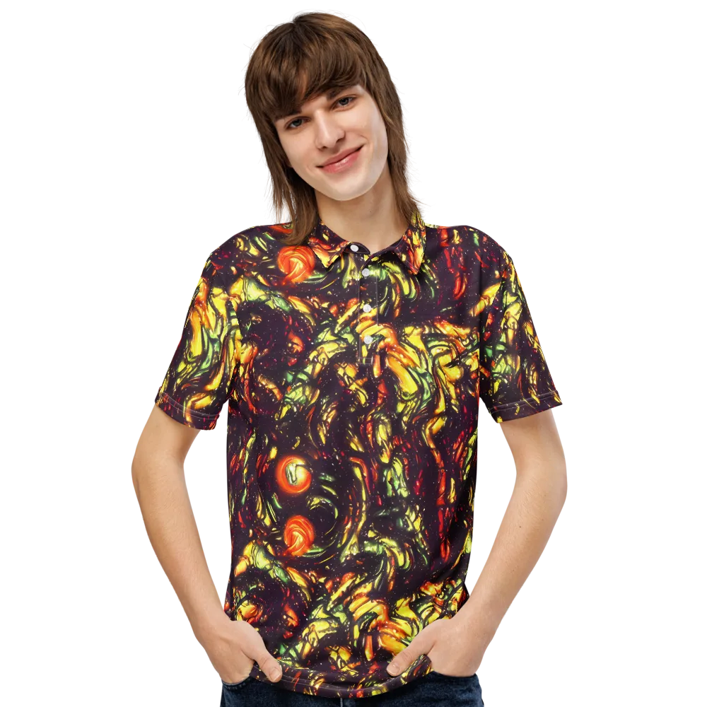 Cosmic Wildfire on Men's Slim Fit Polo Shirt — Front
