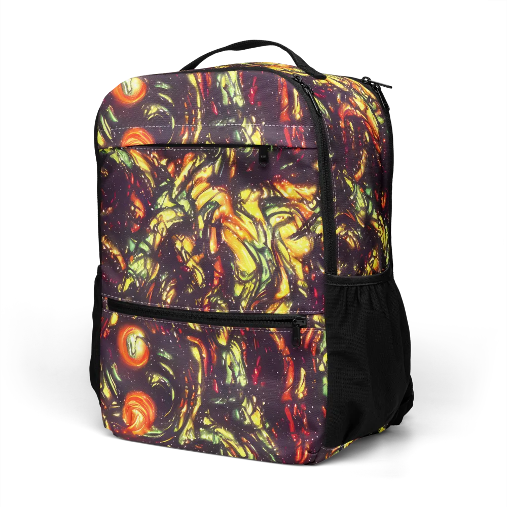 Cosmic Wildfire on Utility Backpack — Left Front