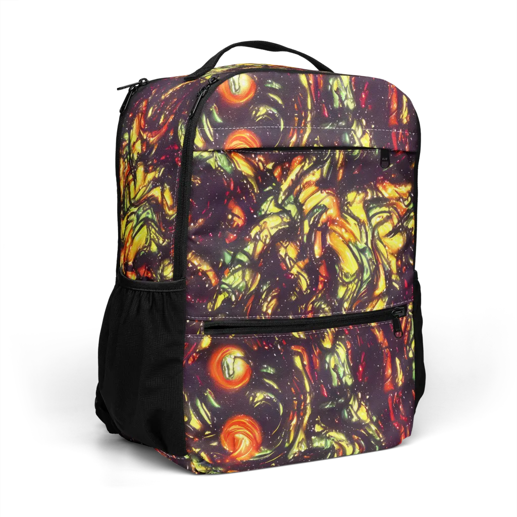 Cosmic Wildfire on Utility Backpack — Right Front