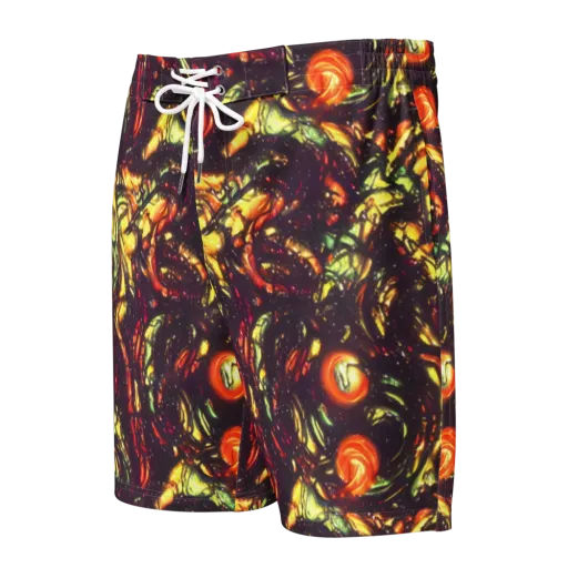 Cosmic Wildfire on a Men's Board Shorts