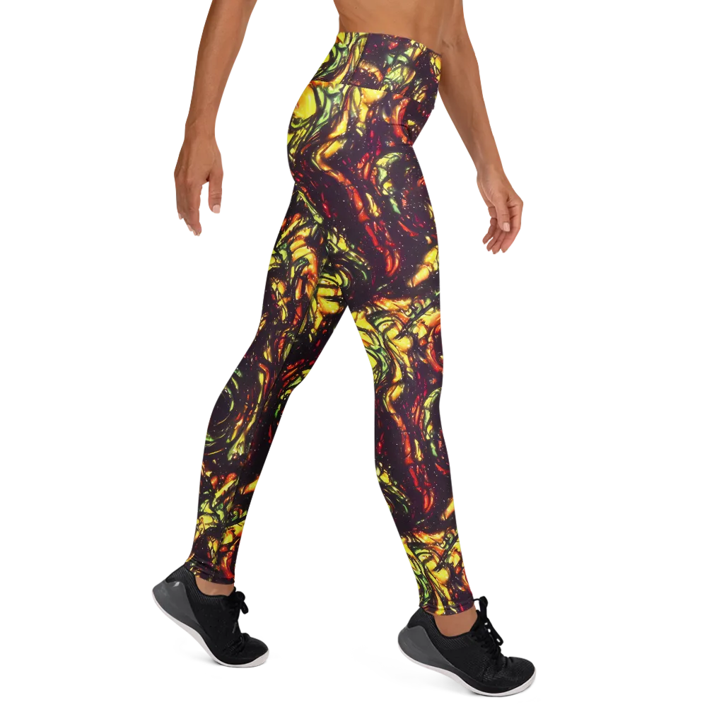 Cosmic Wildfire on Yoga Leggings — Right