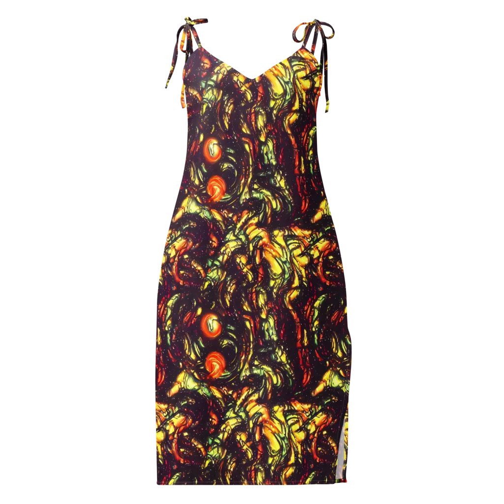 Cosmic Wildfire on Slip Dress — Front
