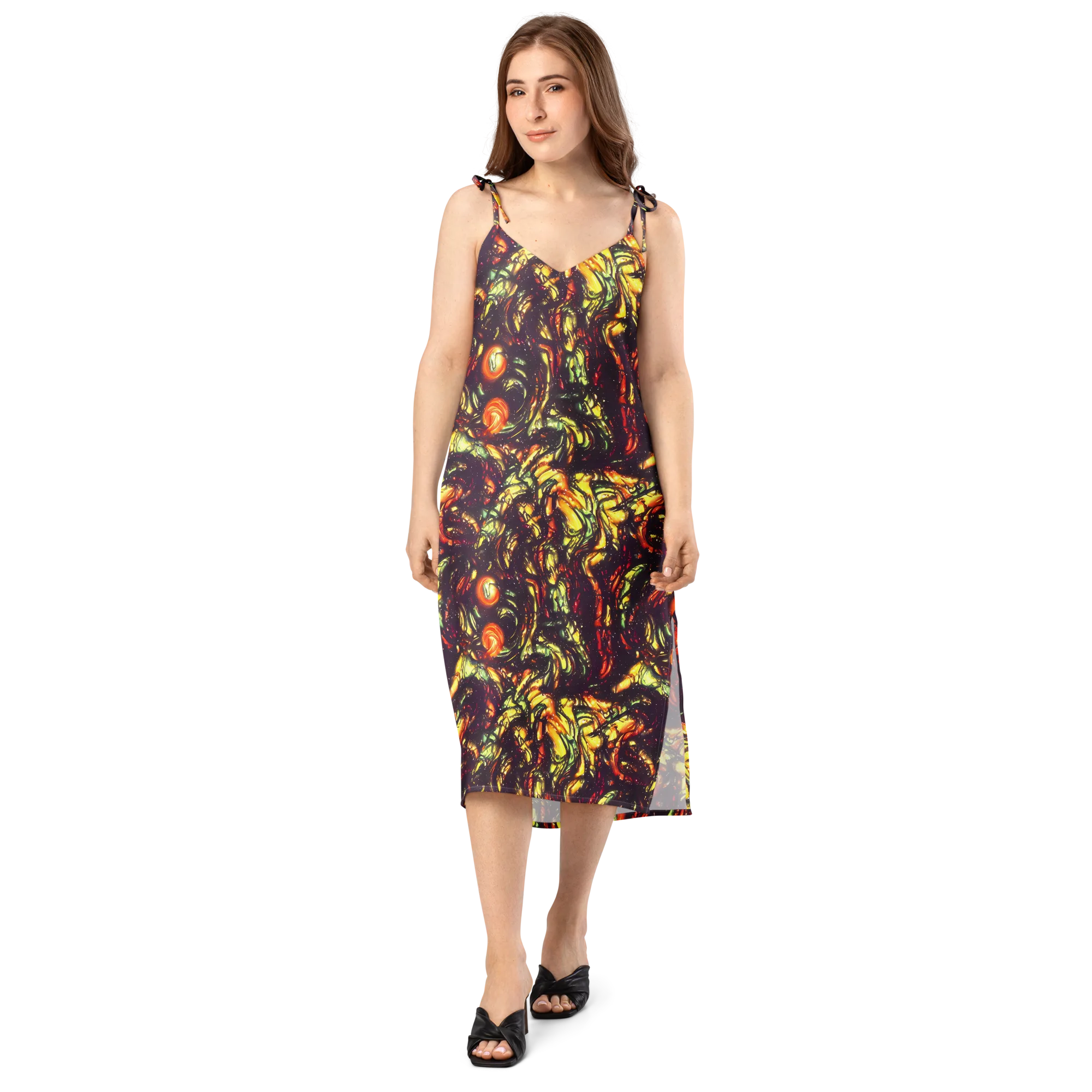 Cosmic Wildfire on Slip Dress — Front
