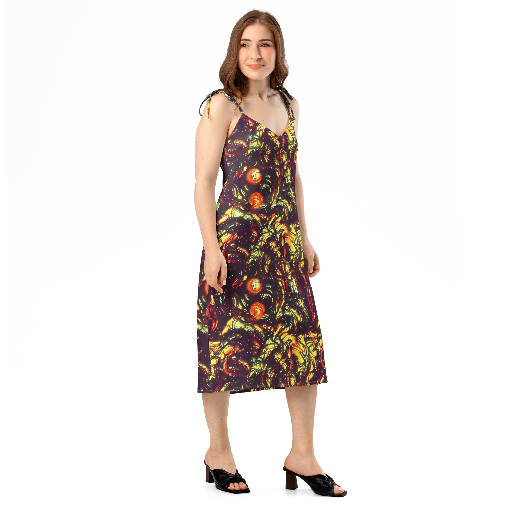 Cosmic Wildfire on Slip Dress — Right Front