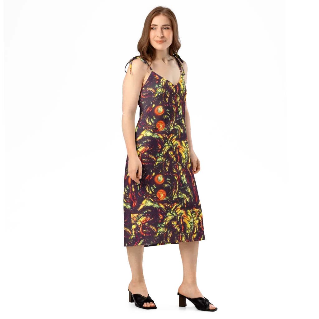 Cosmic Wildfire on Slip Dress — Right Front