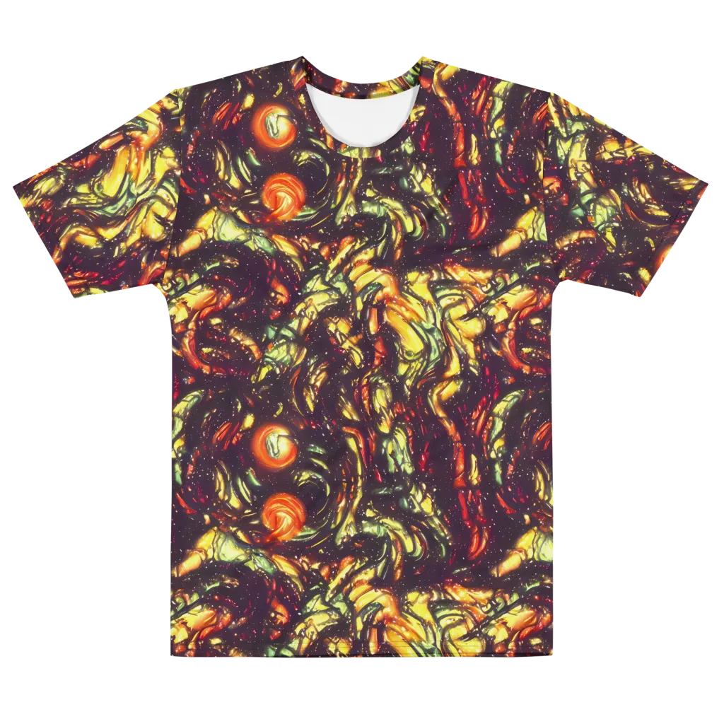 Cosmic Wildfire on Men's Cotton Crew Neck T-Shirt — Front